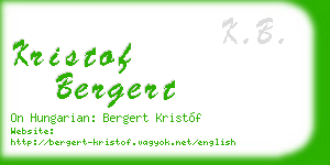 kristof bergert business card
